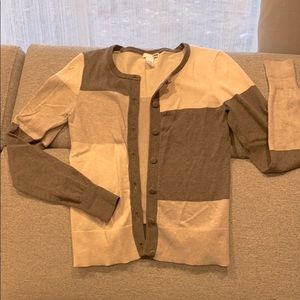 Creme color block cardigan